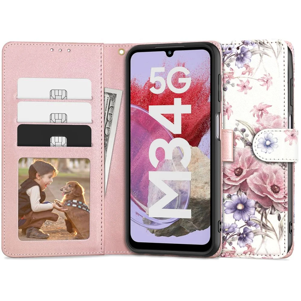 Tech-Protect Wallet knižkové puzdro na Samsung Galaxy M34 5G, blossomflower flower