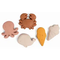 FILIBABBA Siilikónové hračky do piesku - teplé farby