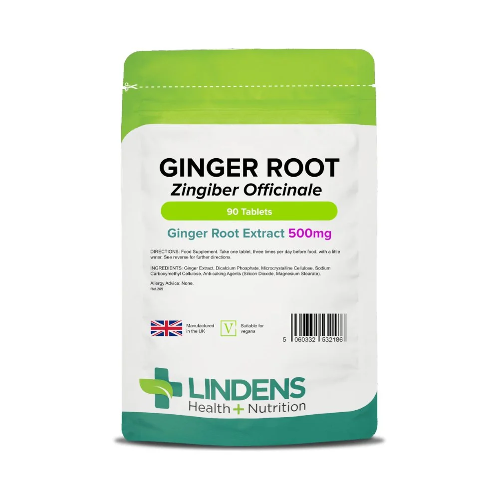 LINDENS Health + Nutrition Zázvor 500 mg, 90 tabliet