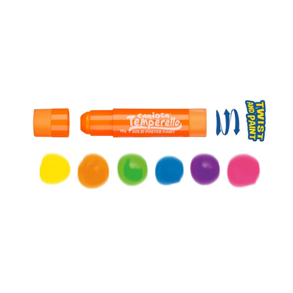 Farby v tube Temperello neónové 6 ks-CARIOCA