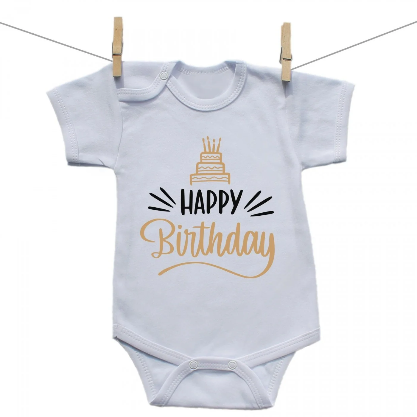 Boodyy Body s krátkym rukávom Happy birthday Veľkosť: 74