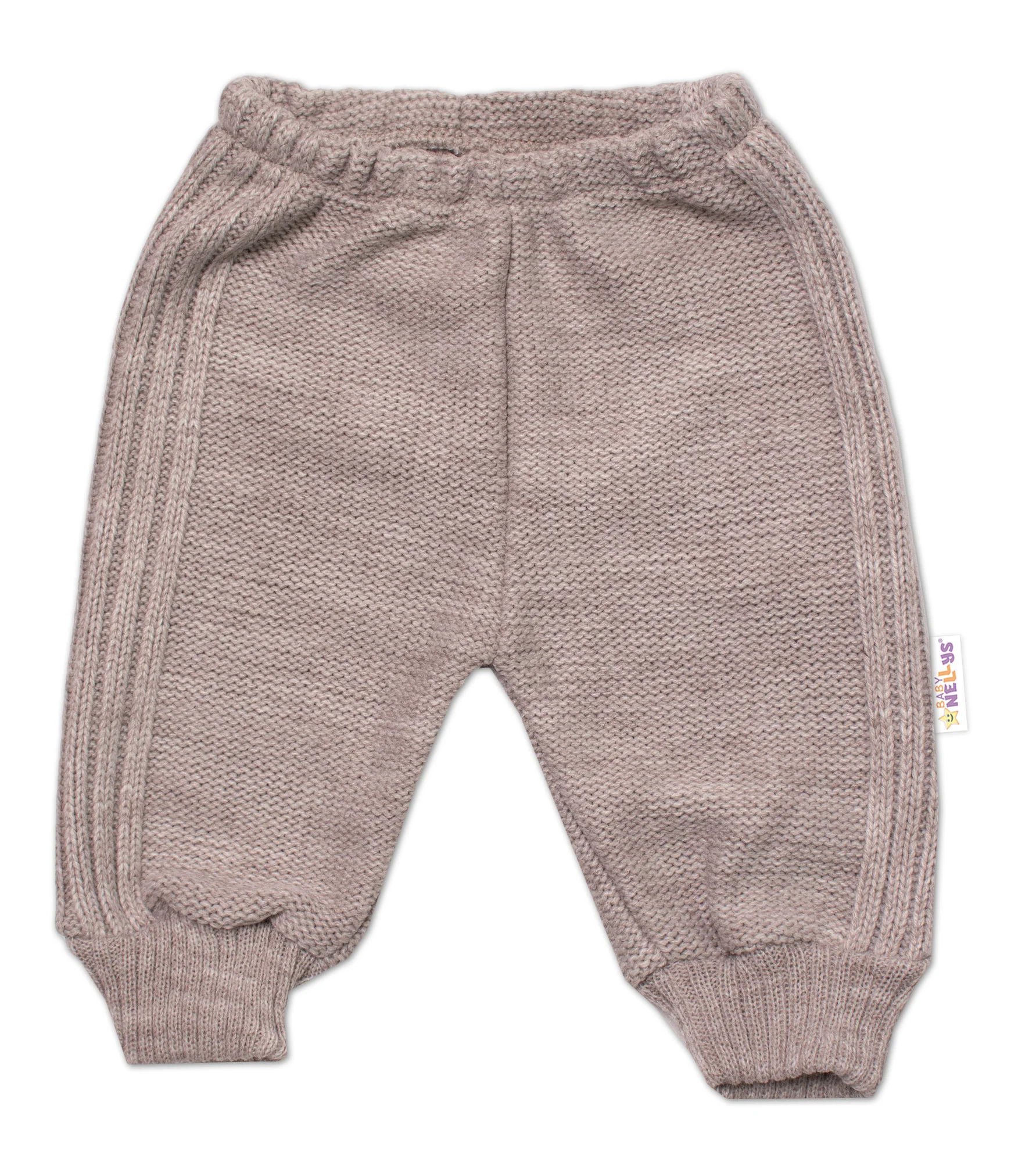 5-dielna pletená sada Baby Nellys, Boy, body, nohavice, sveter, čiapka, motýlik, béžová,74