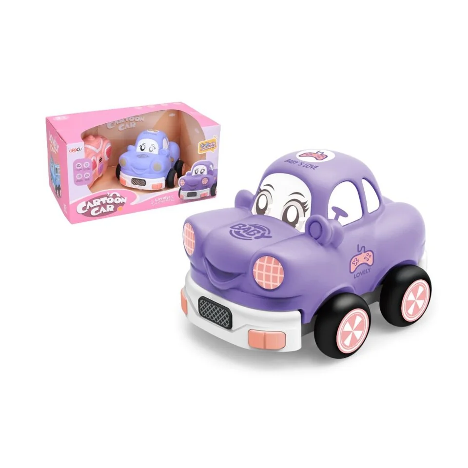 Auto soft s tvárou RC 13cm fialové