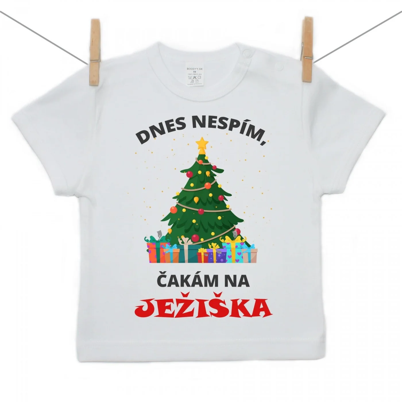 Boodyy Tričko s krátkym rukávom Dnes nespím, čakám na Ježiška Veľkosť: 122