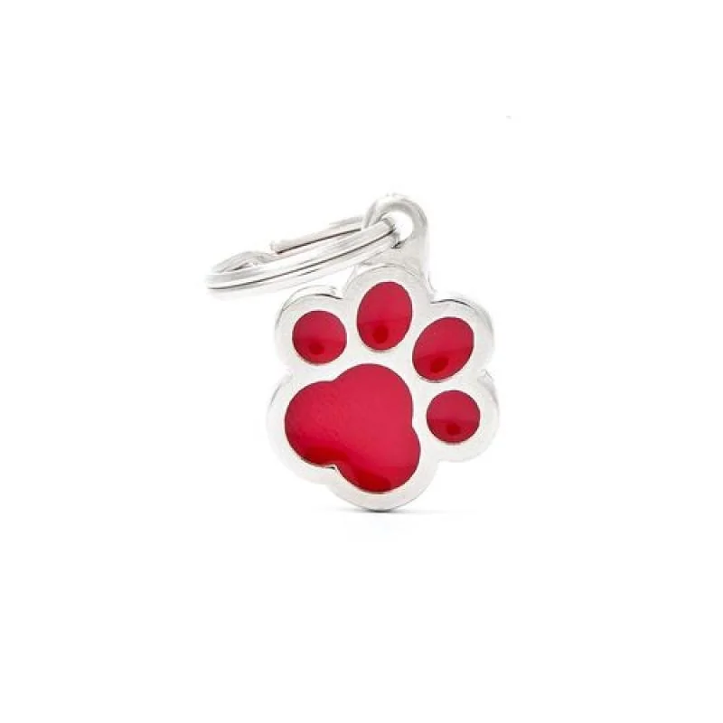 MF RED PAWPRINT gravírovateľný prívesok
