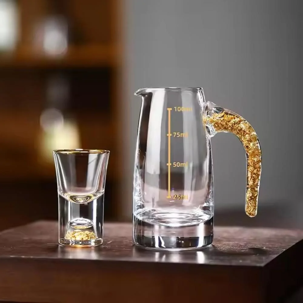 Krištáľový džbánik s odmerkou Zlatá/Typ2/100ml