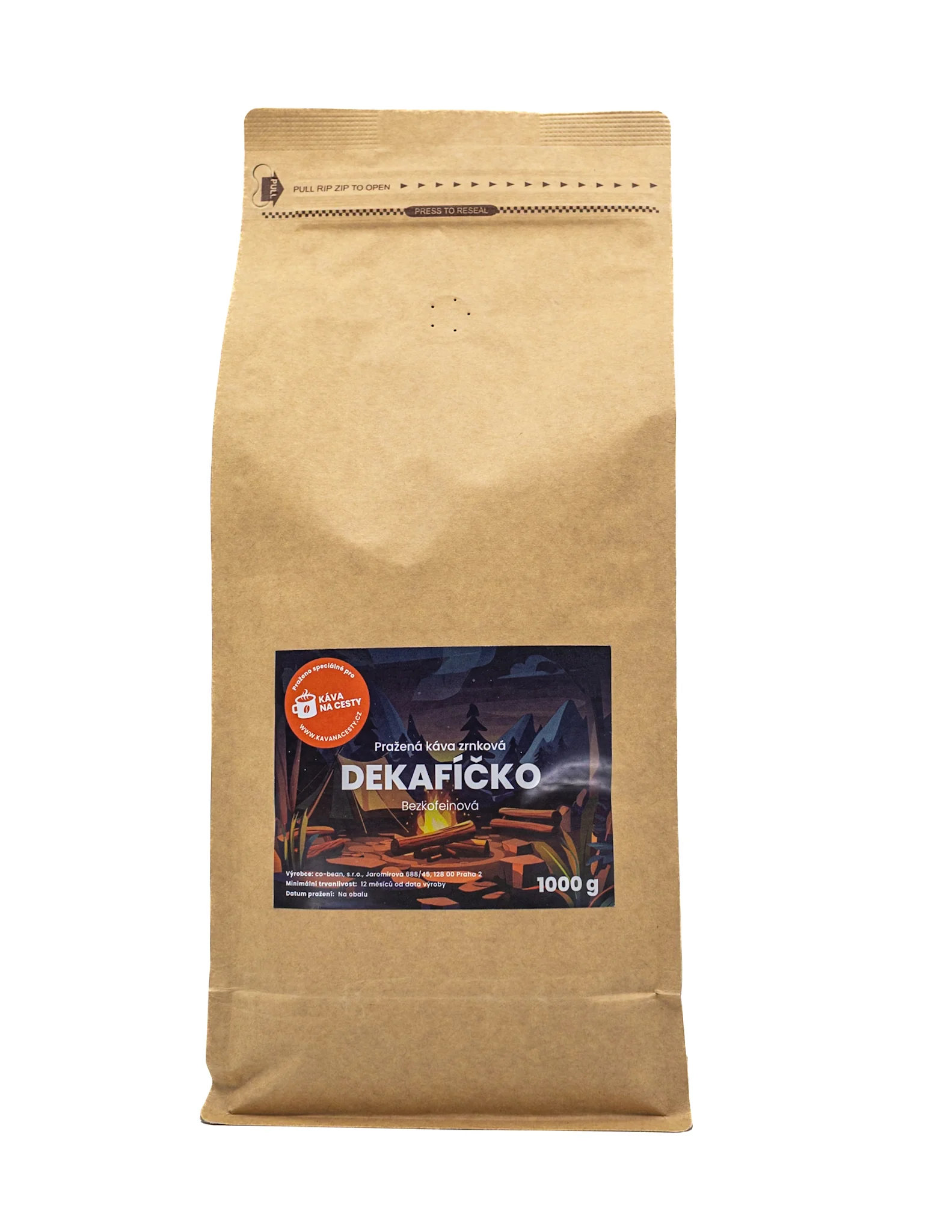 Dekafíčko 1 kg Zrnková káva