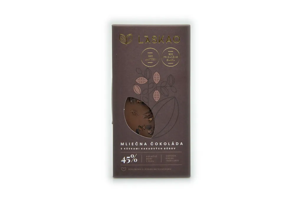 Laskao Mliečna čokoláda s kúskami kakaových bôbov