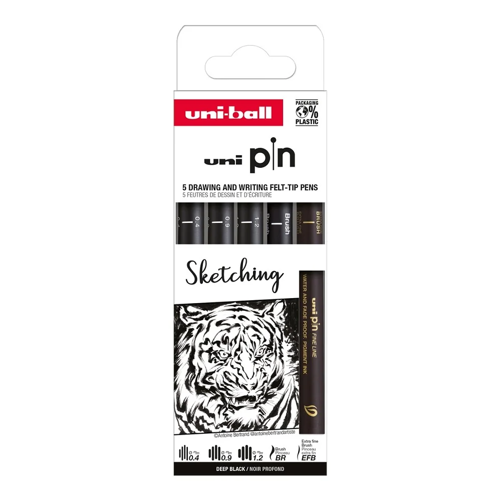 Sada linerov PIN Drawing na skicovanie, mix farieb 5 ks v balení