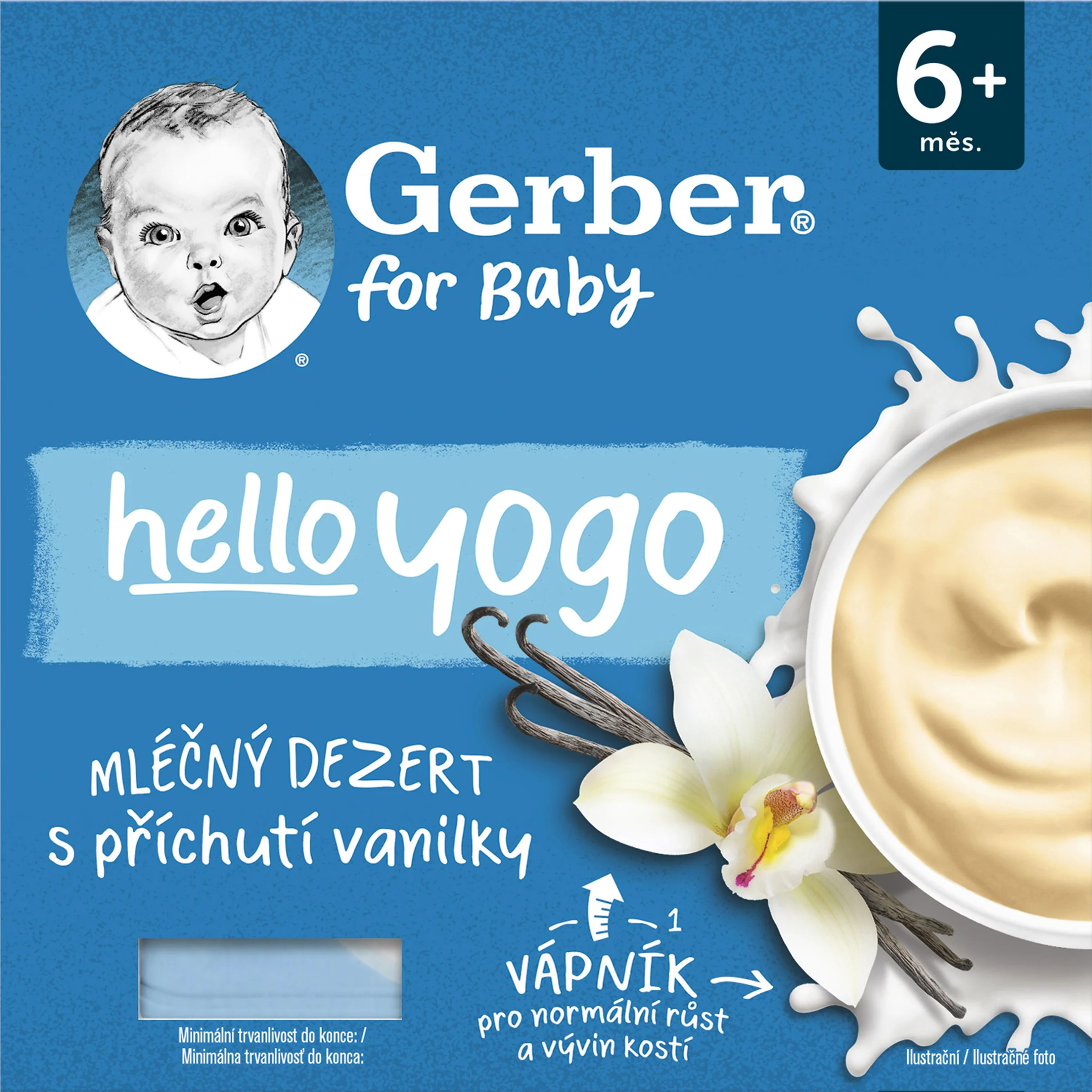 GERBER hello yogo mliečny dezert s príchuťou vanilky 4×100 g
