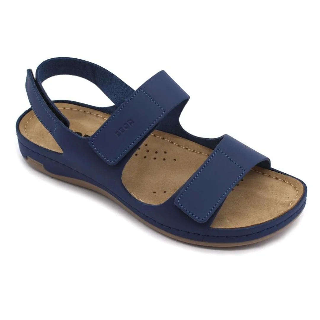 Leon 966 Zdravotné celokožené sandále 37 - 24,5cm, modrá, 2,5 cm