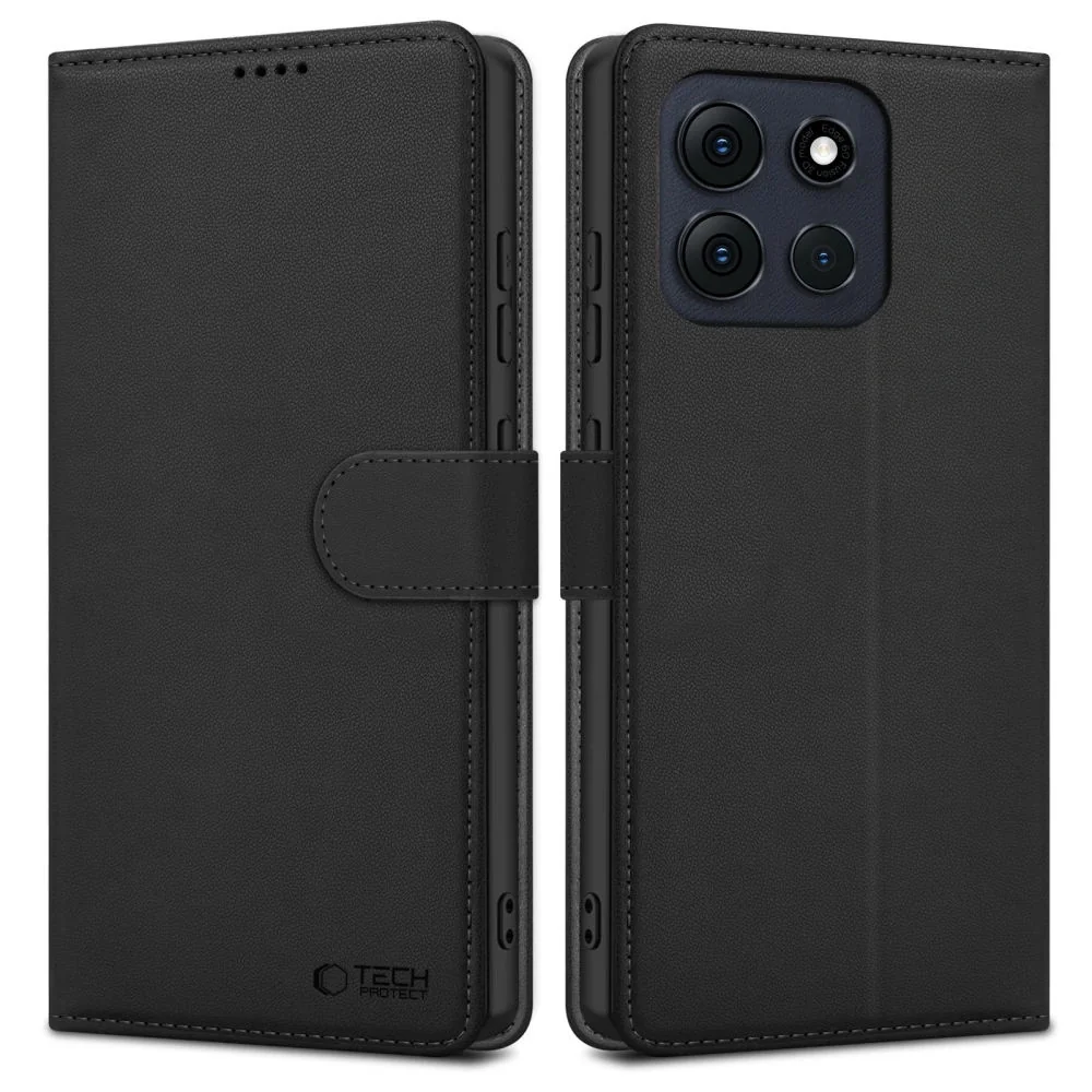 Tech-Protect Wallet knižkové puzdro na Motorola Moto G86 5G, čierne Čierna, 1 ks