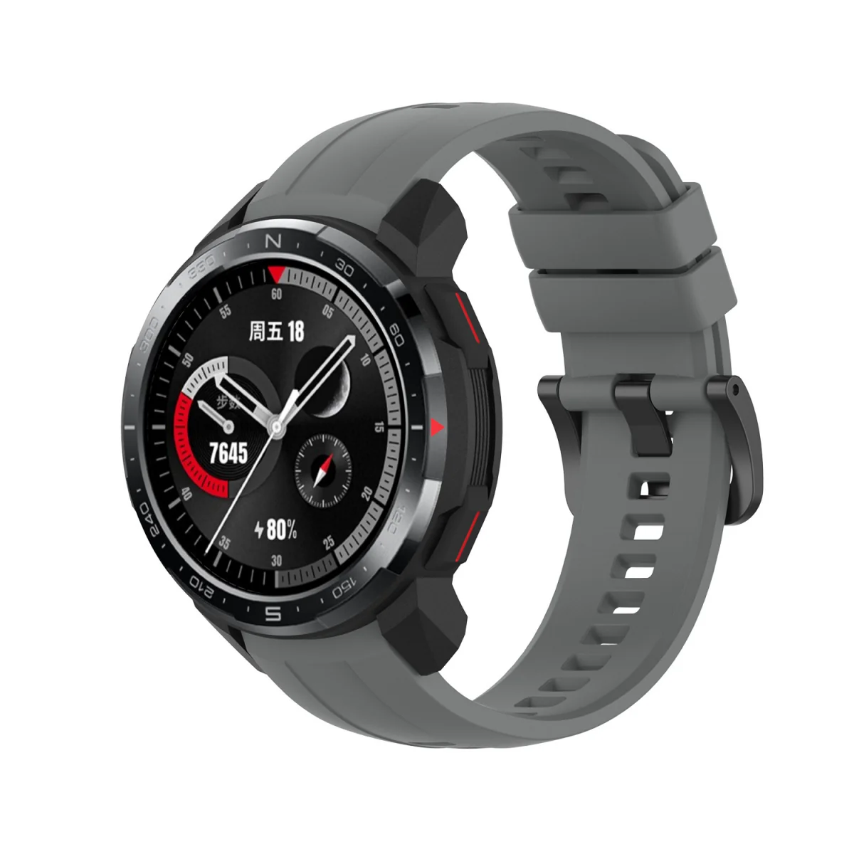 BStrap Silicone remienok na Honor Watch GS Pro dark gray