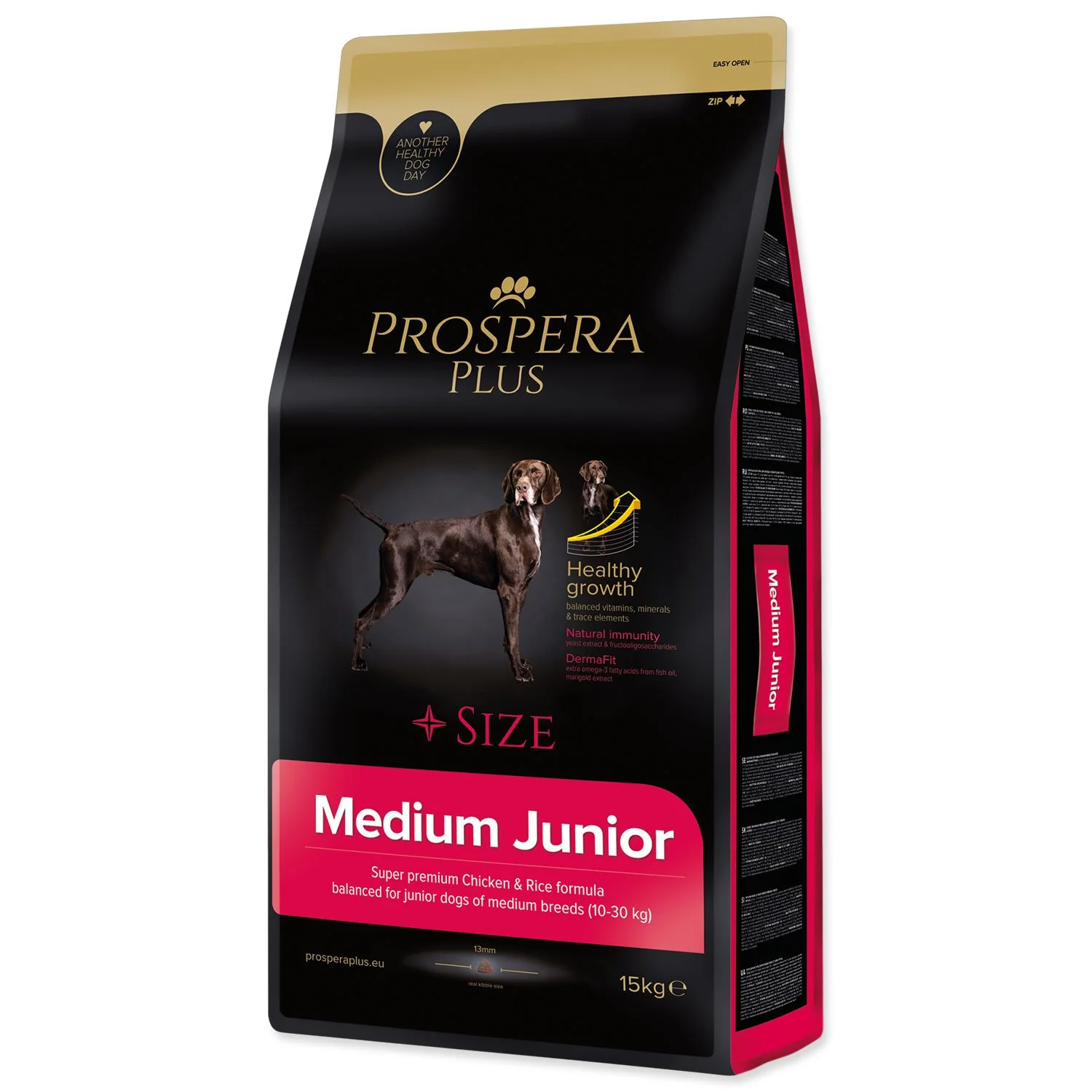 Krmivo Plus Medium Junior kura s ryžou 15kg 15kg