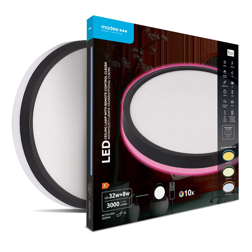 Modee LED stropné svietidlo CLB2BK 32+8W 3CCT+RGB 3000lumen