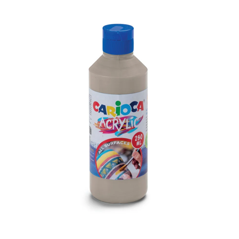 Akrylová farba metalická prémiovej kvality Carioca 250 ml strieborná-CARIOCA