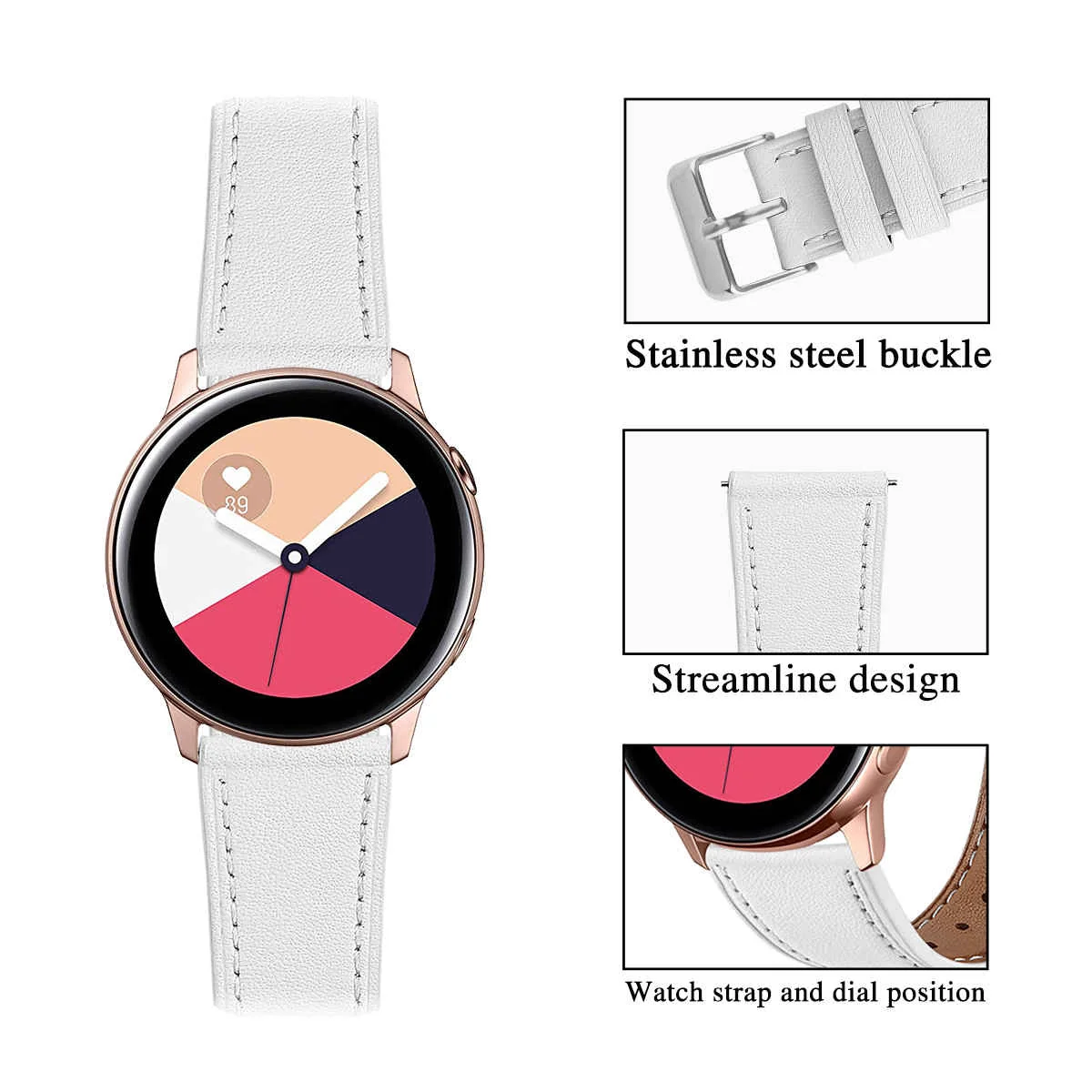 BStrap Leather Italy remienok na Huawei Watch GT3 42mm white