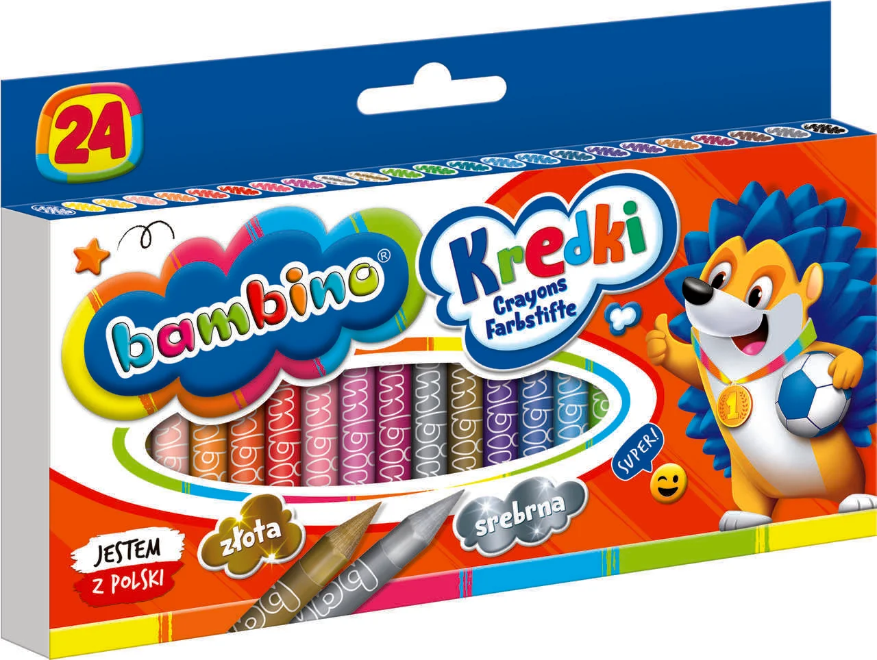 Voskové pastelky Bambino, 24 grafitových farieb