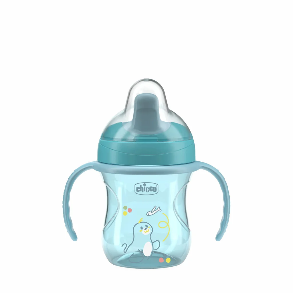 CHICCO Hrnček Training s držadlami teal, 6m+ 1x1 ks