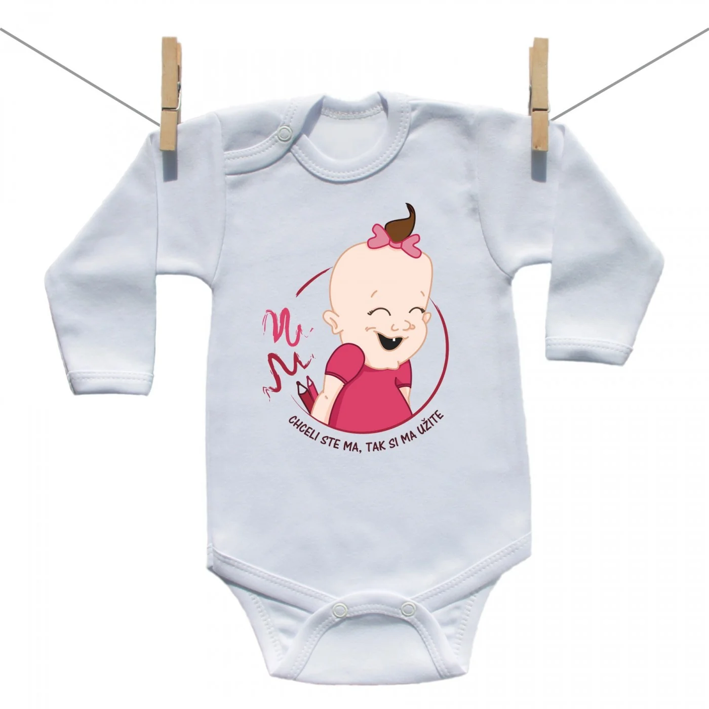 Boodyy Body s dlhým rukávom Chceli ste ma tak si to teraz užite Dievča Veľkosť: 86