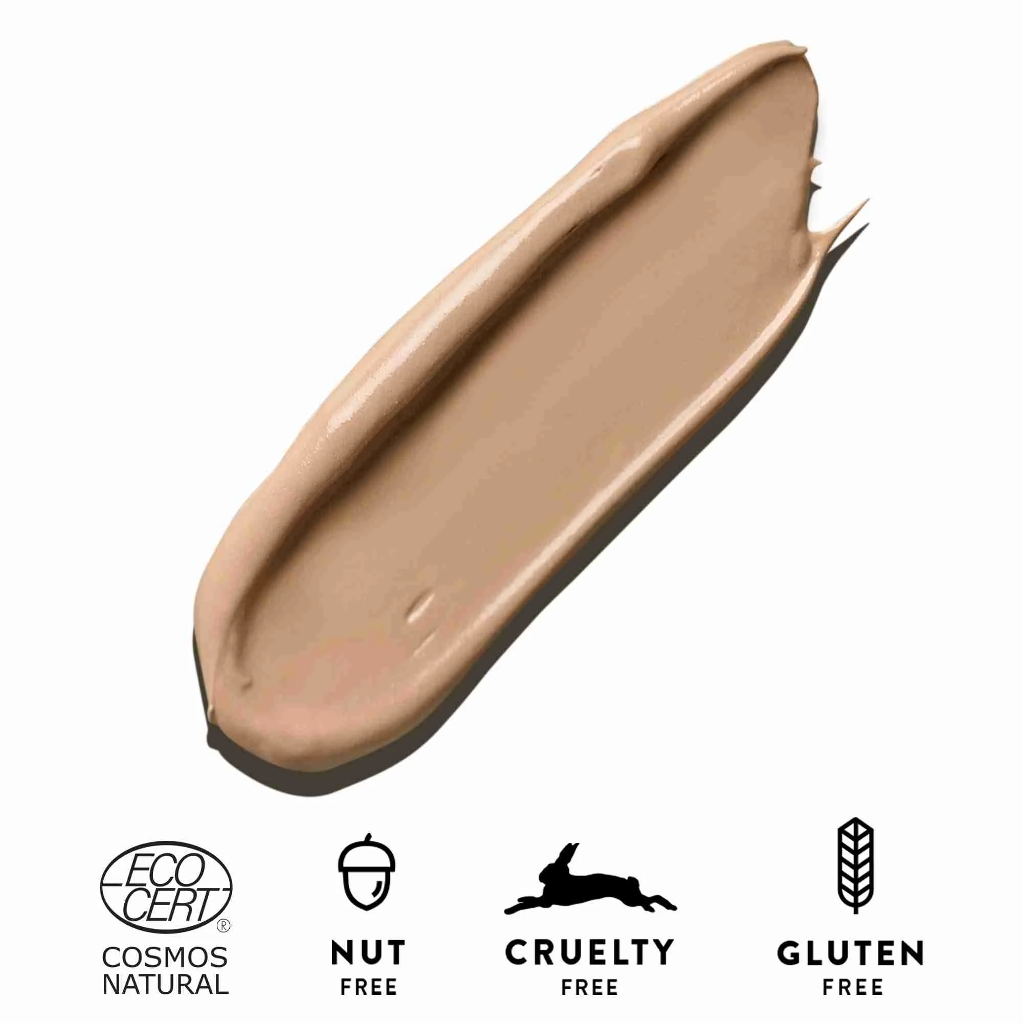 MÁDARA SKINONYM Polomatný Make-up s peptídmi True Beige 1×30ml, Prírodný certifikovaný make-up