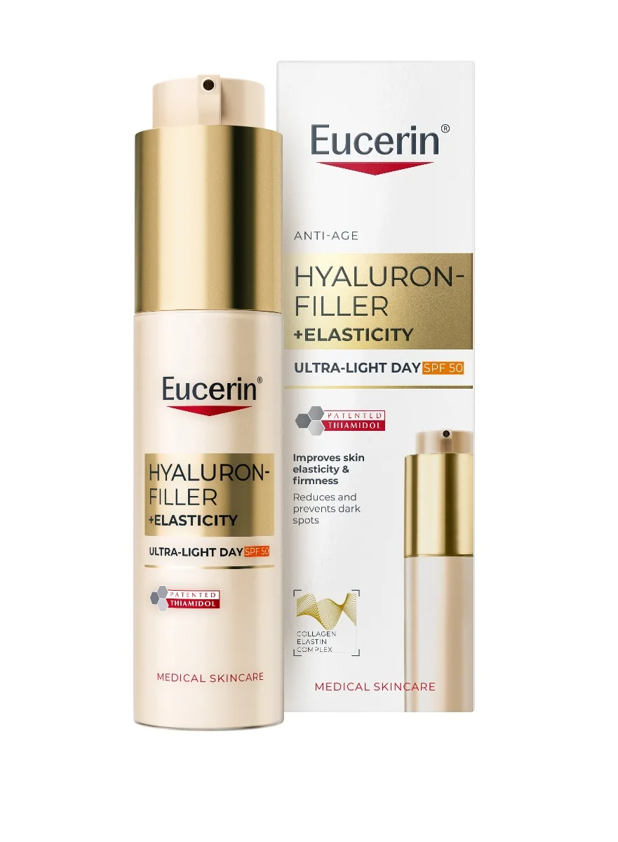 Eucerin HYALURON-FILLER + ELASTICITY Ultra ľahký denný krém SPF 50 50 ml