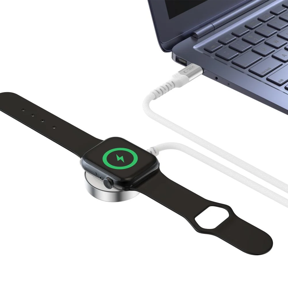 Tech-Protect MC01 magnetická nabíjačka na Apple Watch USB-C 1.2m, biela a