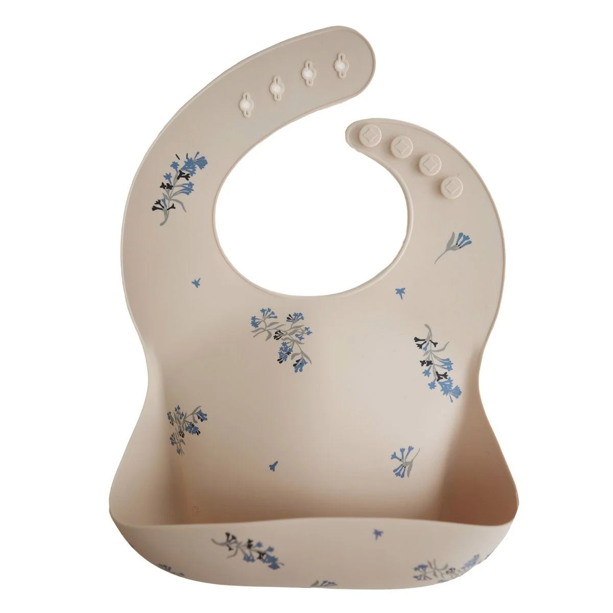Mushie silikónový podbradník, Lilac Flowers 1×1 ks, podbradník
