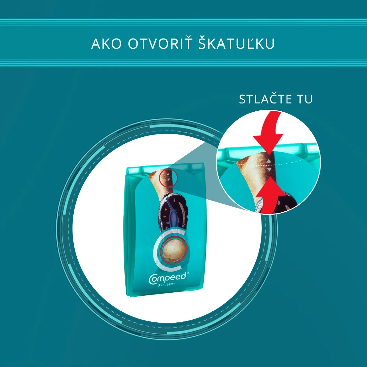 Compeed NÁPLASŤ ŠPORT na pľuzgiere na chodidlách 1×5 ks, gélová náplasť