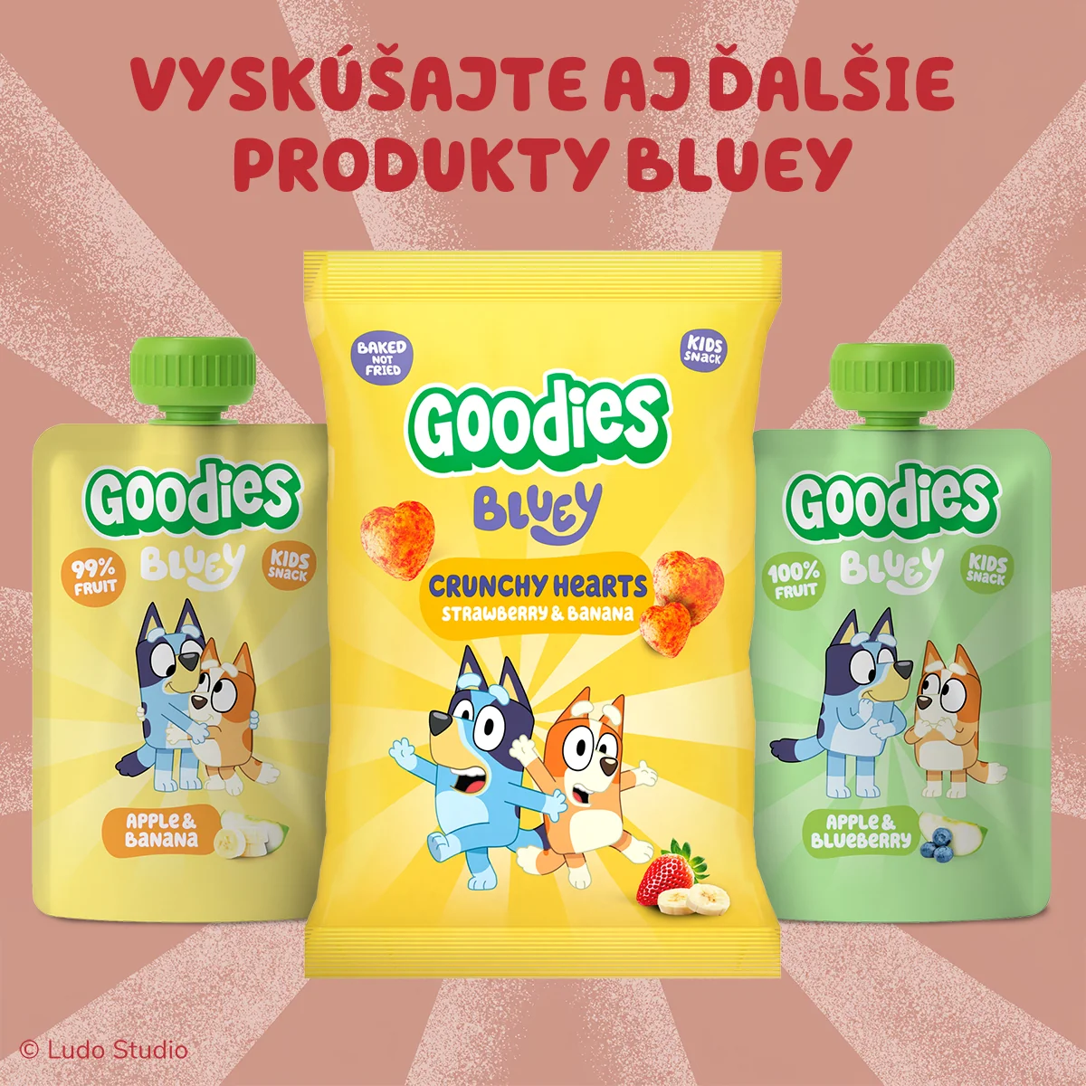 Goodies kapsička Bluey banán, jahoda a jablko 100 g
