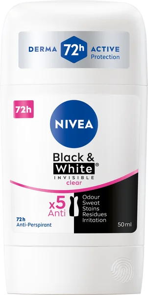 Nivea Tuhý AP B&W Invisible Clear 1×50 ml, antiperspirant