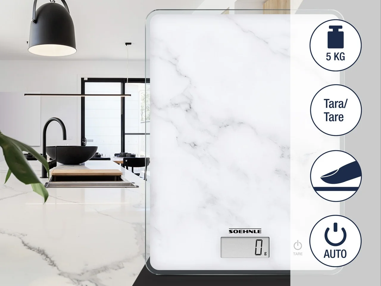 Soehnle Digitálna kuchynská váha Page Compact 300 - motív bridlice 1×1 ks, kuchynská váha