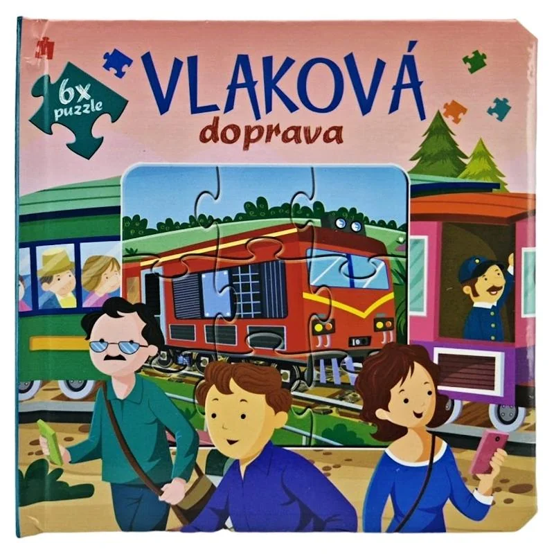 Vlaková doprava kniha puzzle 6x
