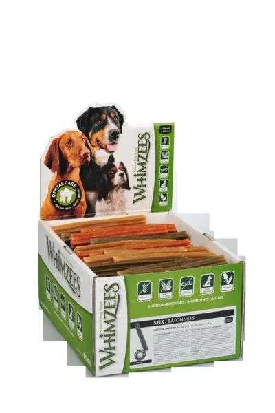 Whimzees Dental Stix M 30g 100ks (Bal.) 1×100 ks, maškrta pre psy