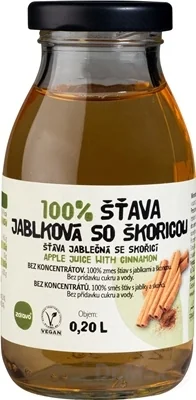 Zdravo 100% ŠŤAVA JABLKOVÁ SO ŠKORICOU 1×200 ml, ovocná šťava