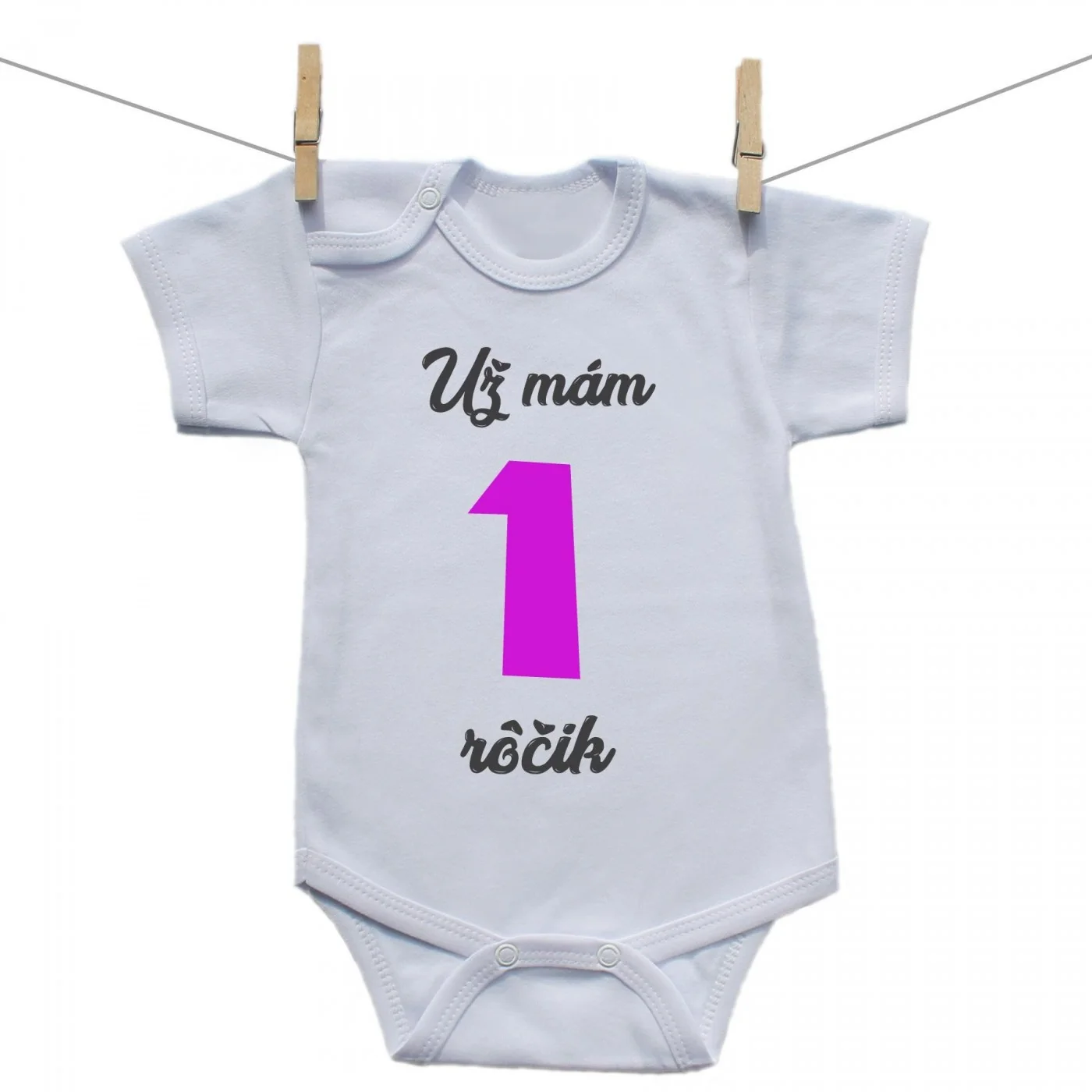 Boodyy Body s krátkym rukávom Už mám 1 rôčik Dievča Veľkosť: 56