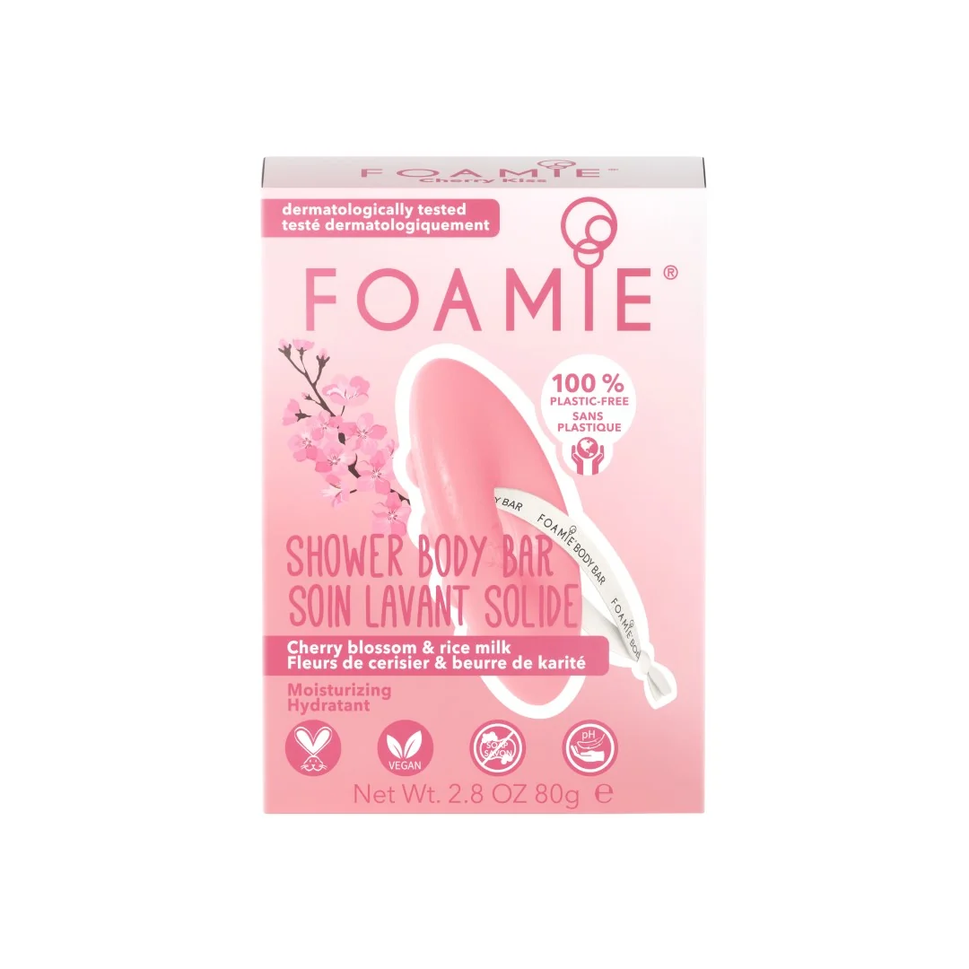 Foamie Tuhá sprchová starostlivosť Cherry Kiss 1×80 g, tuhý sprchový gél
