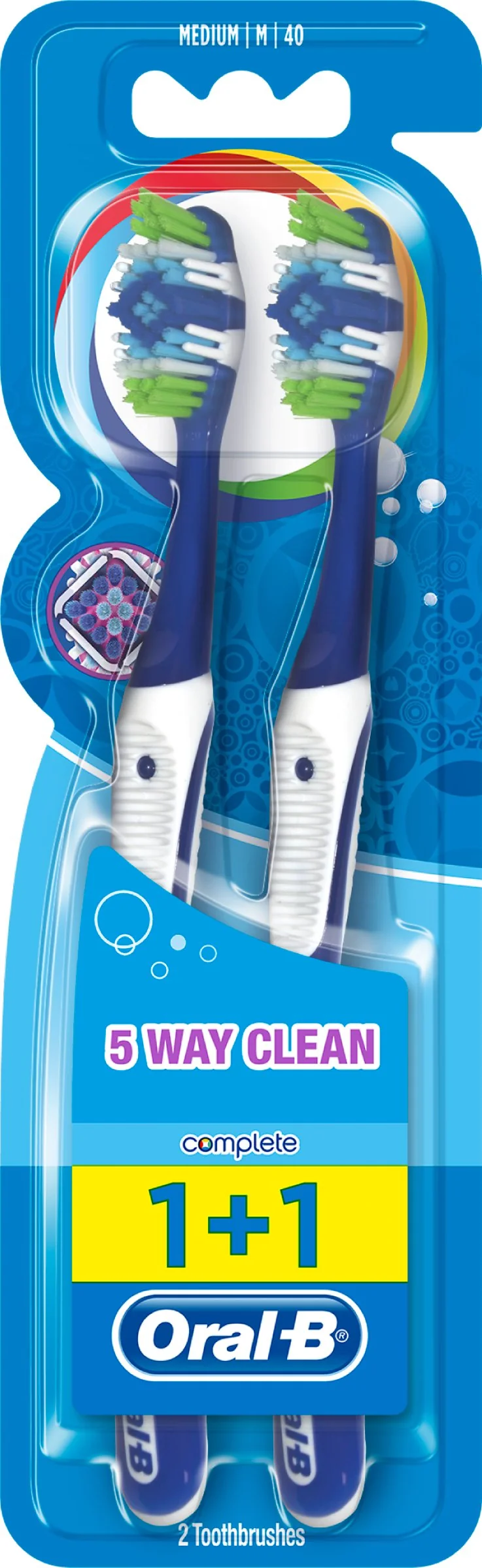 Oral-B Complete 5 Way Clean Manuálna Zubná Kefka 2 Kusy 1×2 ks, zubná kefka