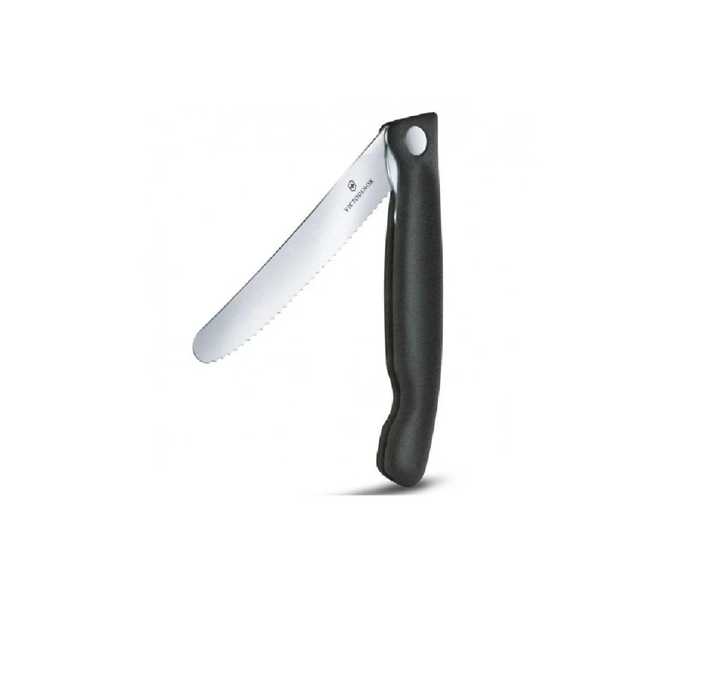 Swiss Classic, piknikový nôž, 11 cm, vlnitý, čierny, krabička