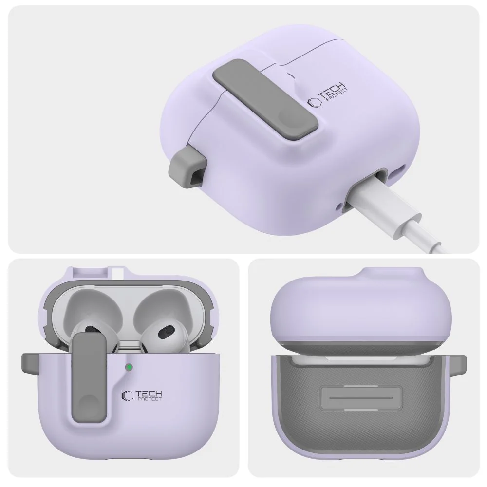 Tech-Protect Slim Hook puzdro na Apple AirPods 4, fialové