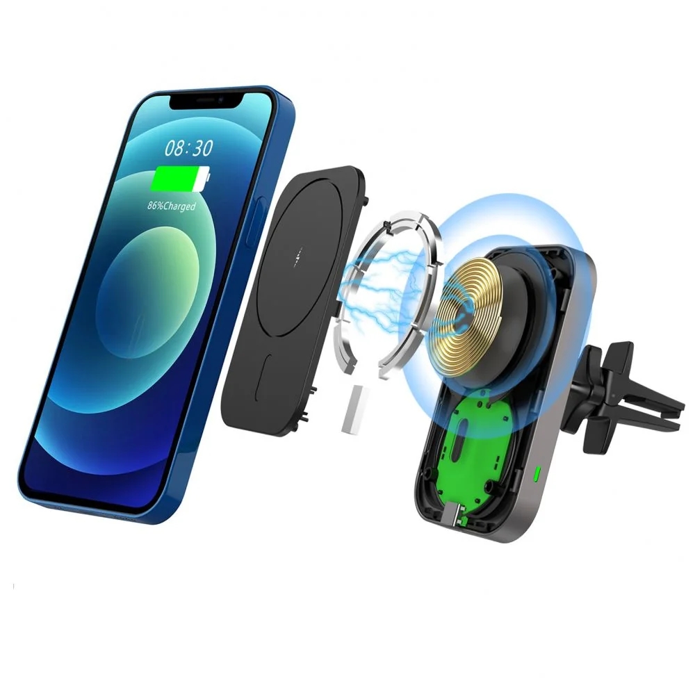 Tech-Protect CW19 MagSafe držiak na mobil do auta, čierna