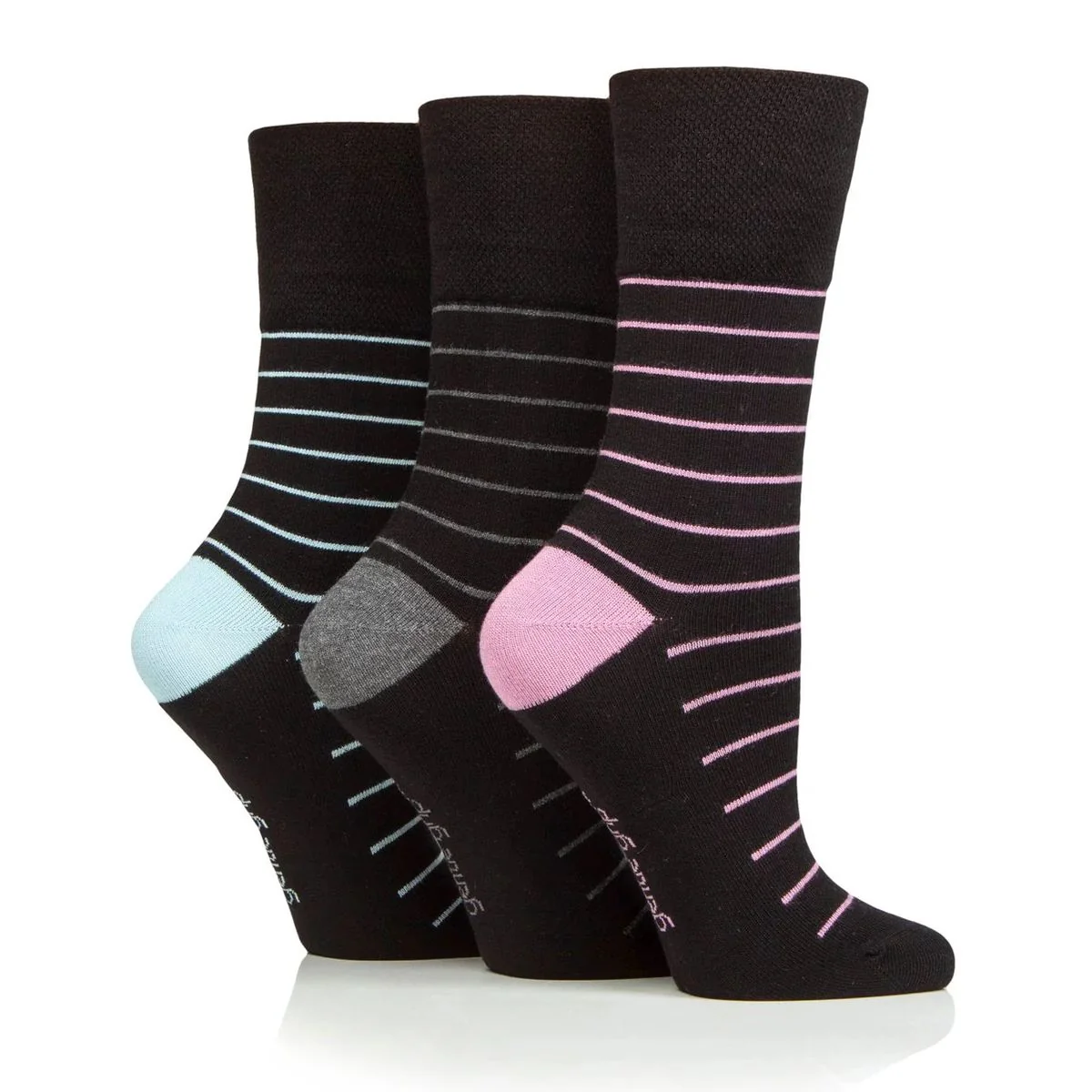 Dámske módne 3 páry Gentle Grip Bambus ponožky MINIMAL STRIPE Veľkosť ponožiek 37-42