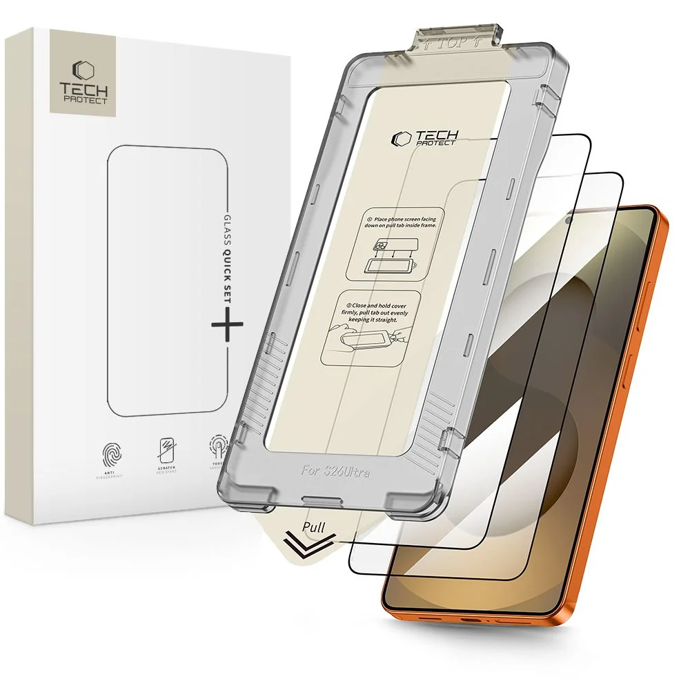 Tech-Protect Quick Set 2x ochranné sklo na Samsung Galaxy S26 Ultra, čierne ierne