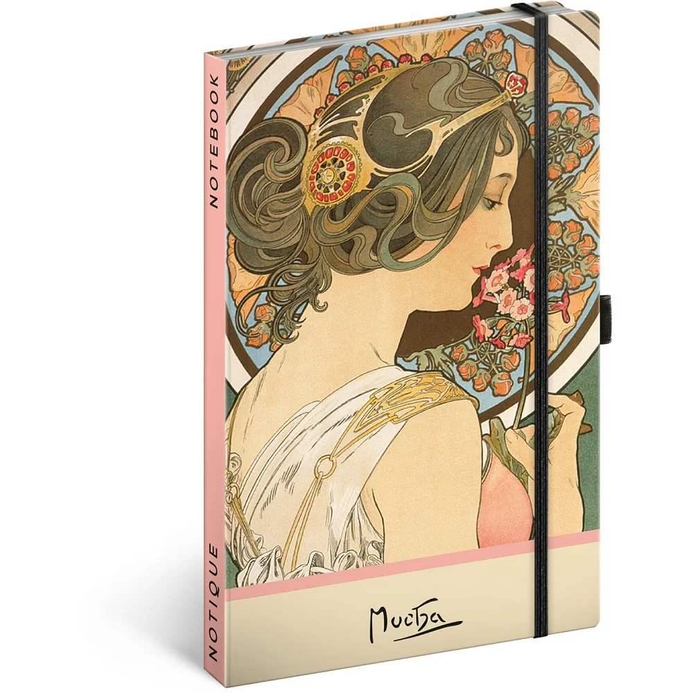 Zápisník Alfons Mucha - Prvosienka, bodkovaný A5, 120 strán