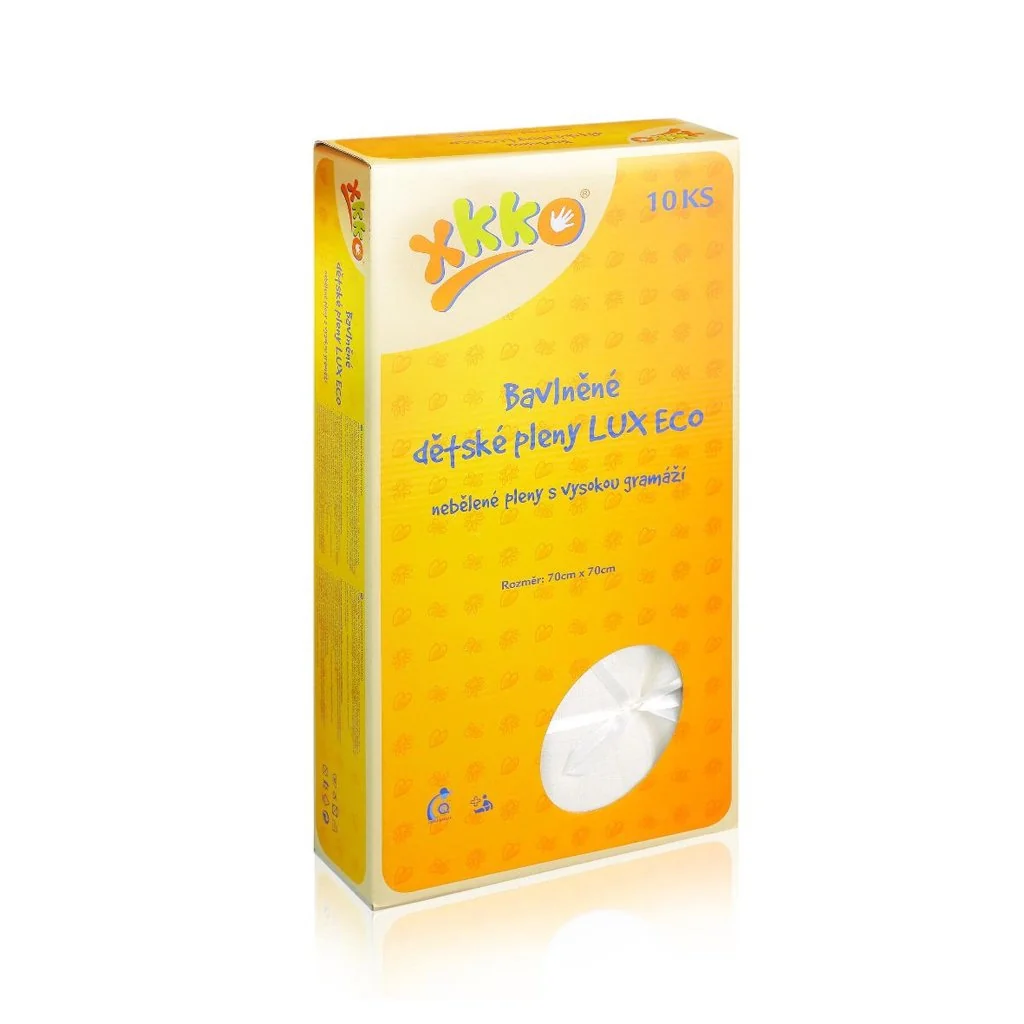 XKKO LUX ECO vysokogramážne bavlnené plienky 70x70 nebielené 10 ks
