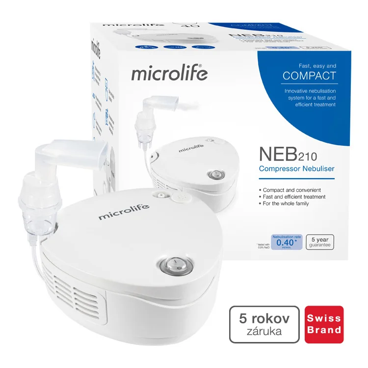 Microlife NEB 210 kompresorový inhalátor 1×1 ks, inhalátor