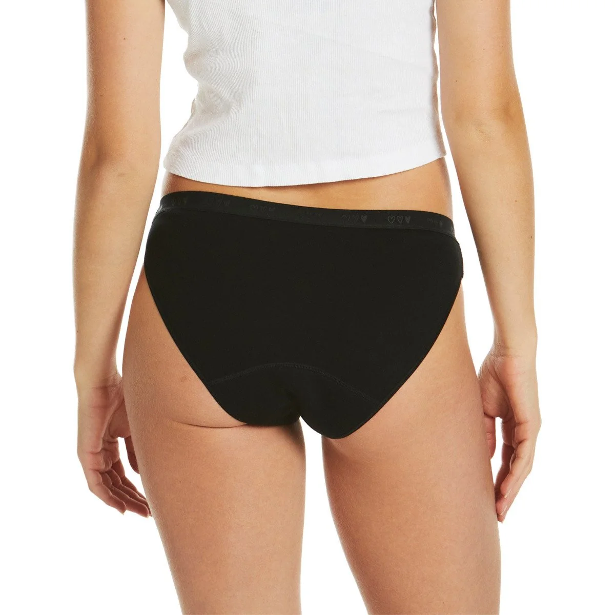 Menštruačné nohavičky pre dievčatá Bikini Black Hearts (LOVE053BH) 146