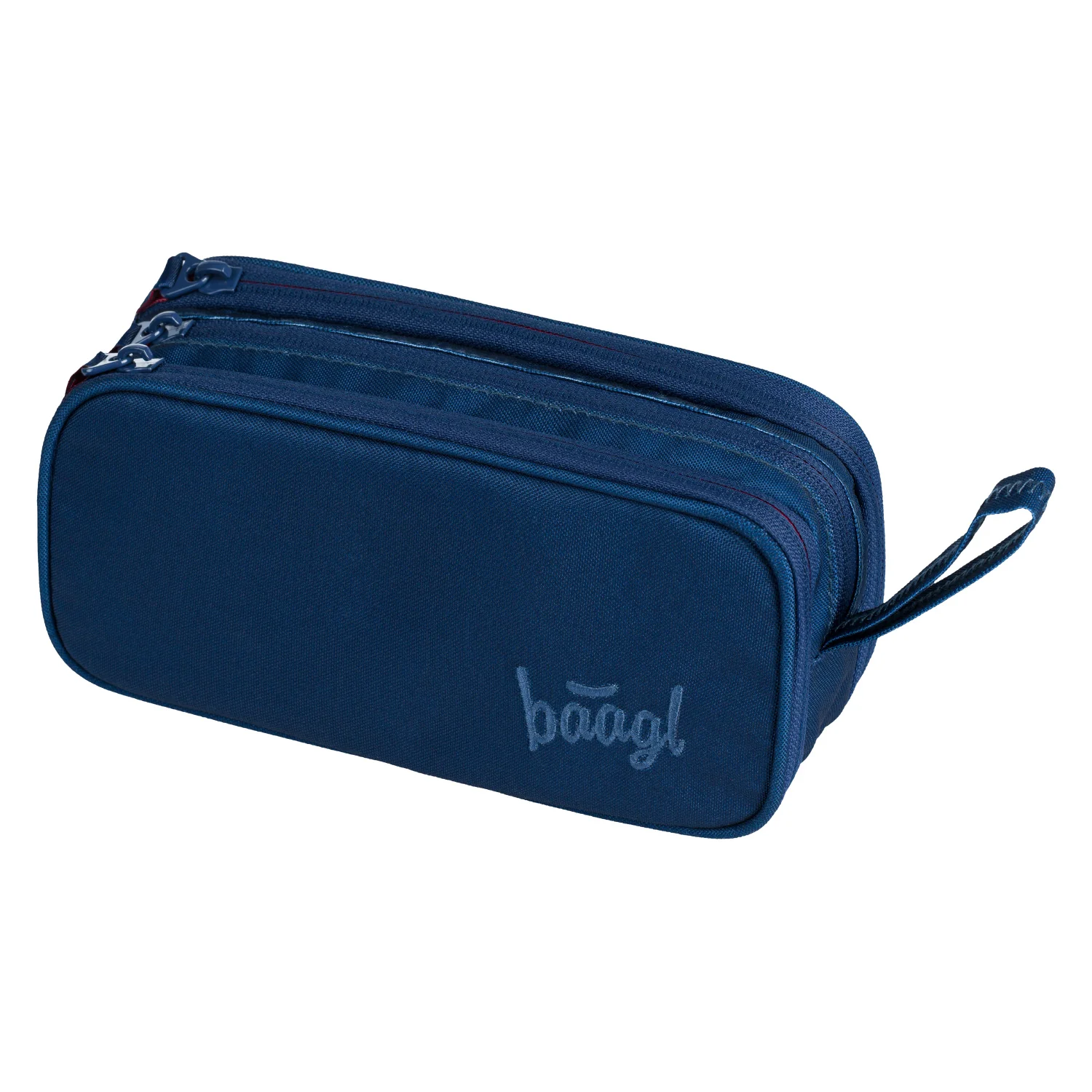 Baagl študentský peračník Etui Big Navy, tmavomodrý, 3 komory tmavomodrý