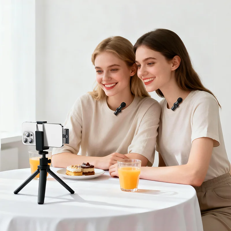 Borofone BFK16A bezdrôtový lavalier mikrofón Lightning 2ks, čierny