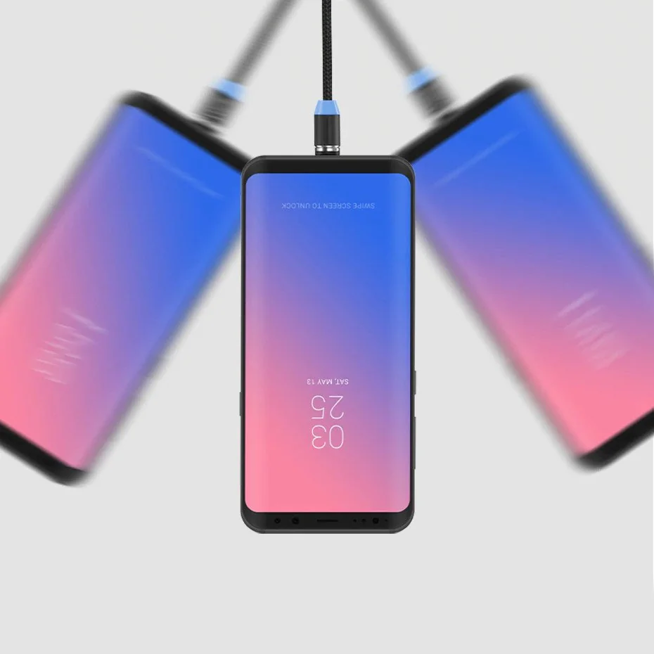 MG 3in1 magnetický USB kábel + plug adaptér Micro USB / USB-C / Lightn ing 1m, čierny